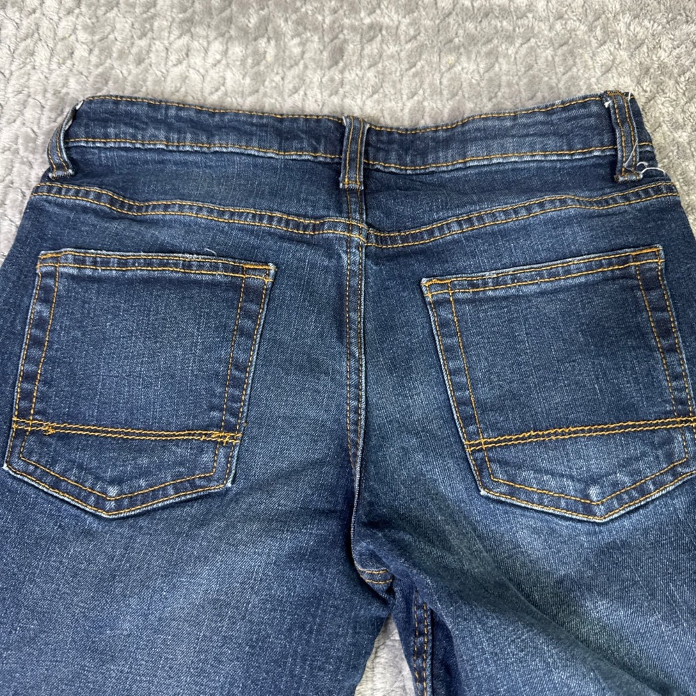Cat & Jack Boys Size 14 Bootcut Jeans Dark Wash Stretch Denim Adjustable Waist - Picture 7 of 13